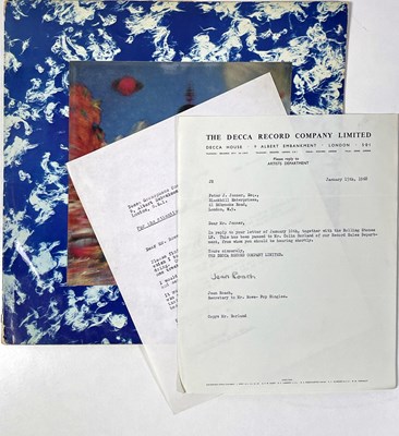 Lot 392 - THE ROLLING STONES - ORIGINAL SATANIC MAJESTIES WITH A 1968 LETTER TO DECCA.