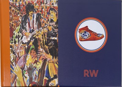 Lot 394 - THE ROLLING STONES - RONNIE WOOD GENESIS BOOK WITH SIGNED PRINT - MICK.