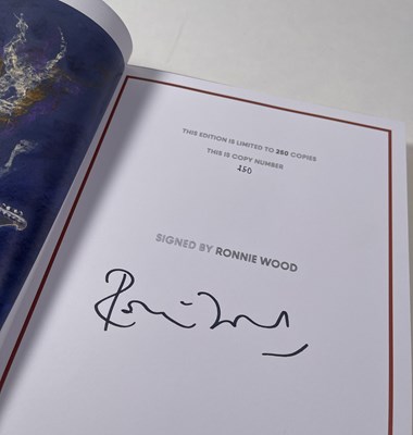 Lot 394 - THE ROLLING STONES - RONNIE WOOD GENESIS BOOK WITH SIGNED PRINT - MICK.