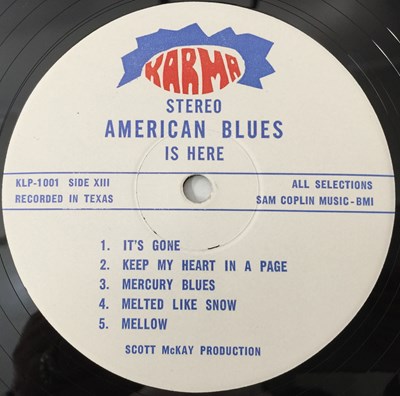 Lot 19 - AMERICAN BLUES - IS HERE LP (PRE-ZZ TOP - KARMA PROMO - KLP-1001)