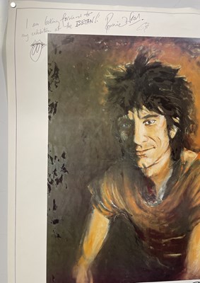 Lot 398 - THE ROLLING STONES - RONNIE WOOD SIGNED EXHIBITION POSTER.