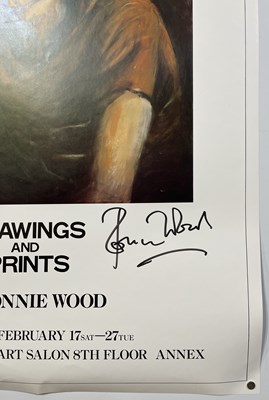 Lot 398 - THE ROLLING STONES - RONNIE WOOD SIGNED EXHIBITION POSTER.