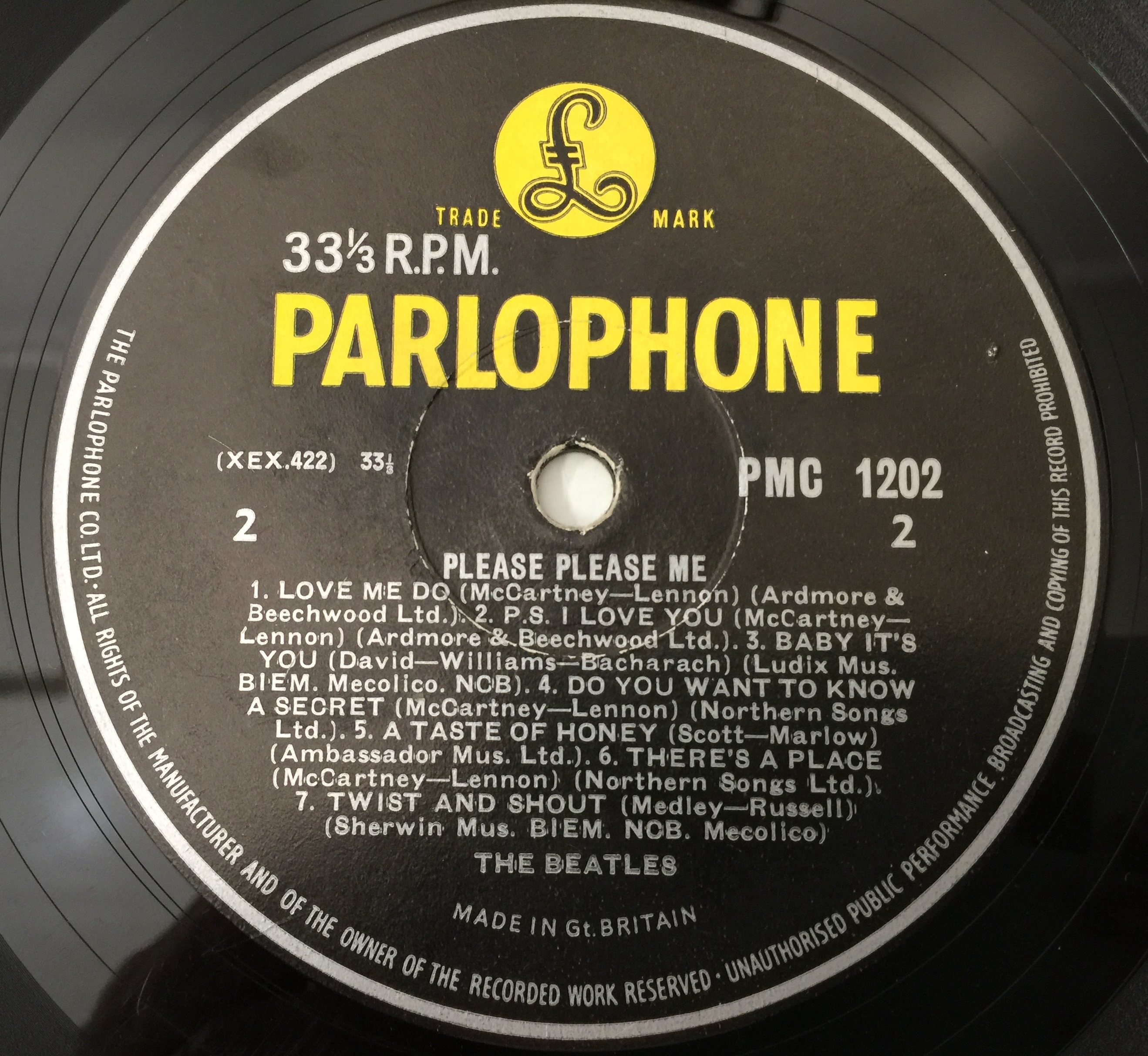 The Beatles Please Please Me UK英盤LP Mono The Beatles Please Please Me LP Mono PMC 1202 UK BBC Library