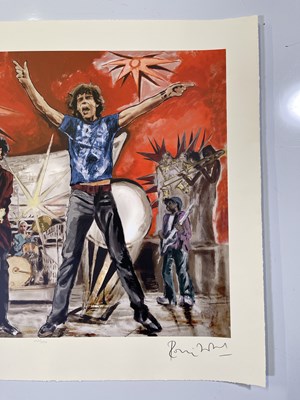 Lot 413 - THE ROLLING STONES - RONNIE WOOD SIGNED LIMITED EDITION PRINT.