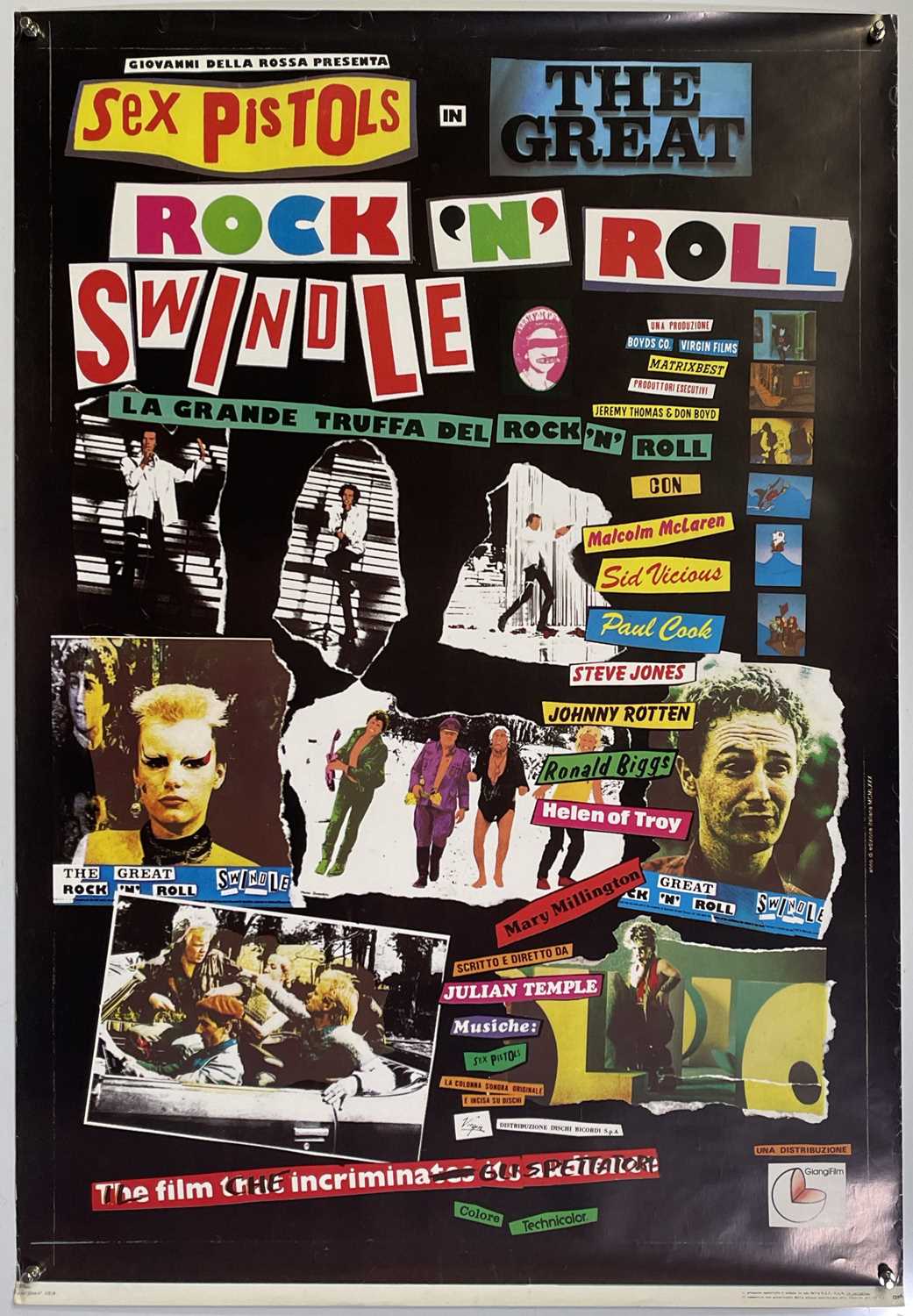 Lot 502 - THE SEX PISTOLS - GREAT ROCK N ROLL SWINDLE ITALIAN POSTER.