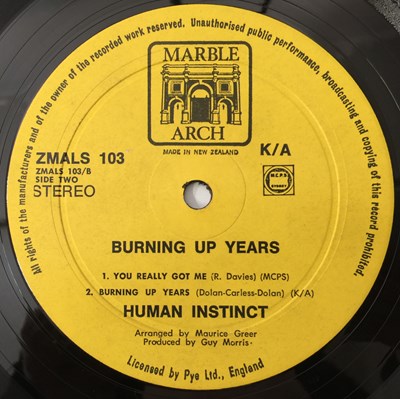 Lot 195 - HUMAN INSTINCT - BURNING UP YEARS LP (NZ OG - ZMALS 103)