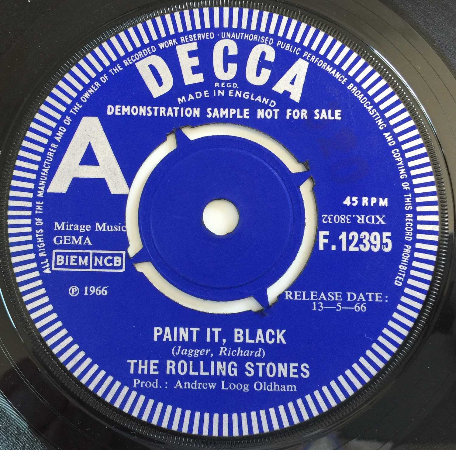 Lot 64 THE ROLLING STONES PAINT IT, BLACK 7"