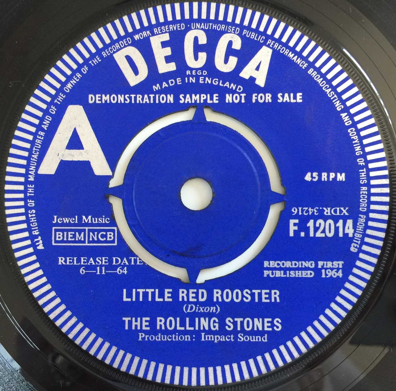 Lot 68 THE ROLLING STONES LITTLE RED ROOSTER 7"
