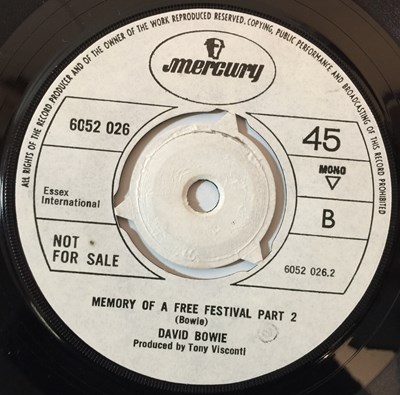 Lot 68 - David Bowie - Memory Of A Free Festival 7" (Original UK Demo - Mercury 6052 026)