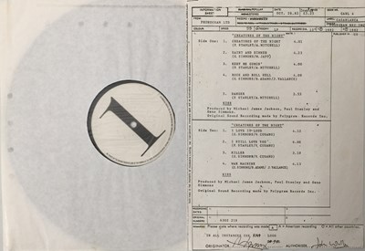 Lot 179 - KISS - CREATURES OF THE NIGHT (TEST PRESSING - 6302 219)