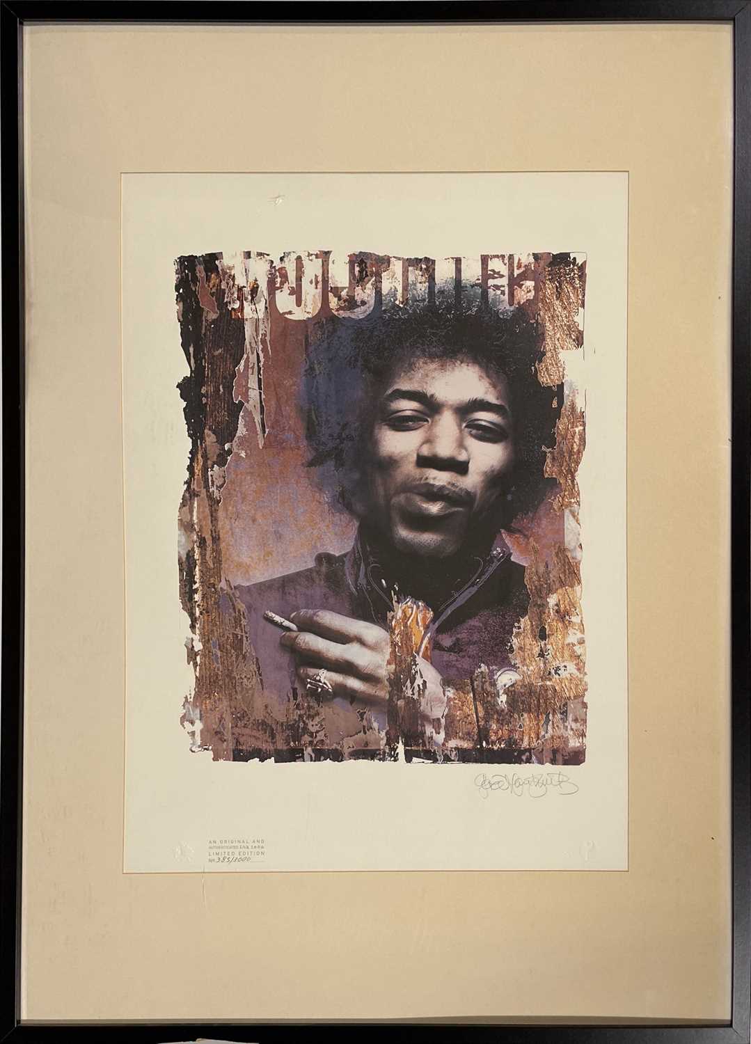 Lot 440 - JIMI HENDRIX - A SIGNED, LIMITED EDITION GERED MANKOWITZ PRINT.