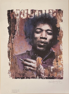 Lot 440 - JIMI HENDRIX - A SIGNED, LIMITED EDITION GERED MANKOWITZ PRINT.