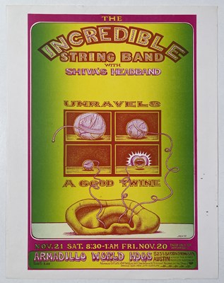 Lot 126 - INCREDIBLE STRING BAND - ARMADILLO WORLD HQ, AUSTIN - ORIGINAL HANDBILL.