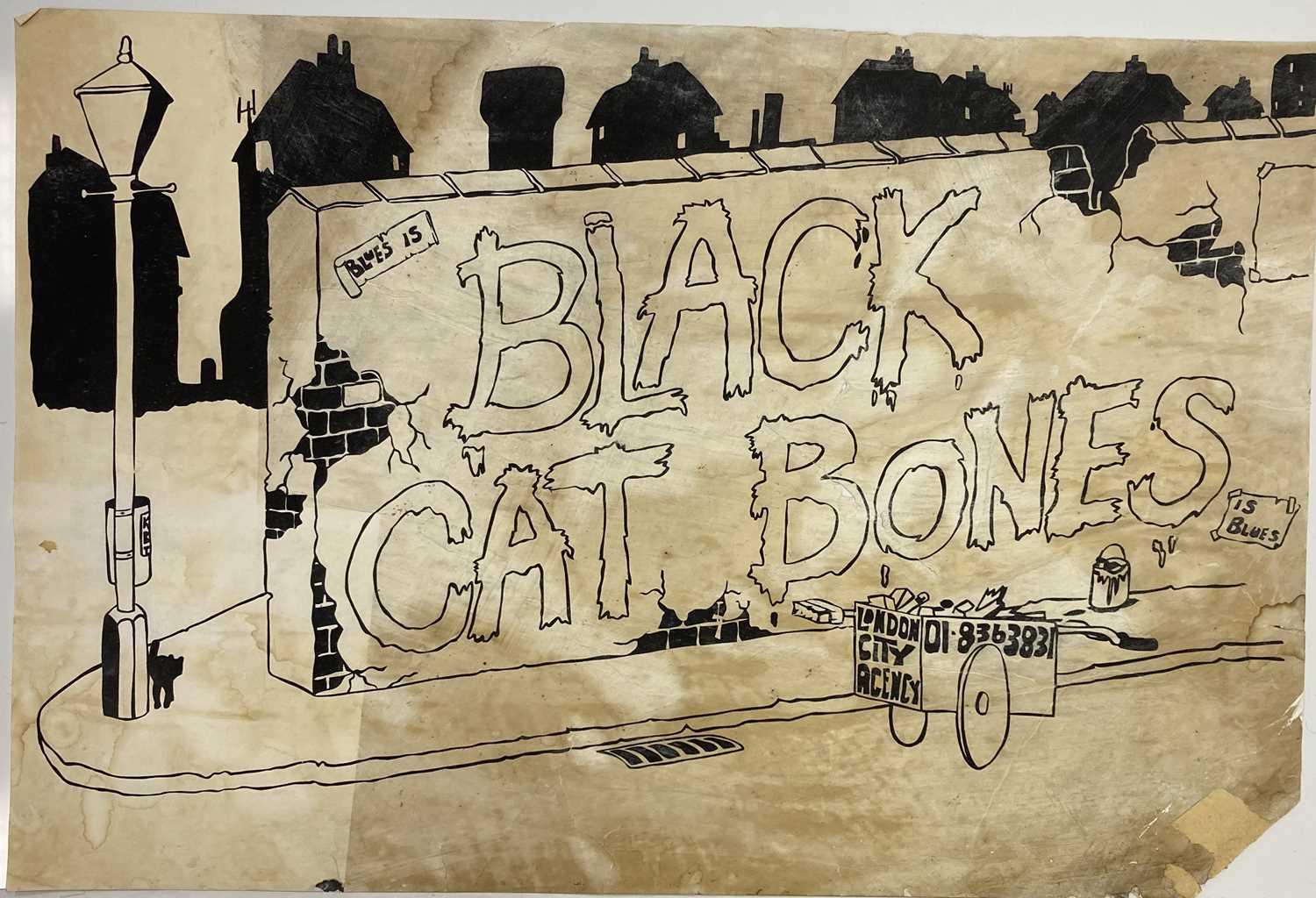 Lot 75 - BLACK CAT BONES ORIGINAL 1968 PROMO POSTER.