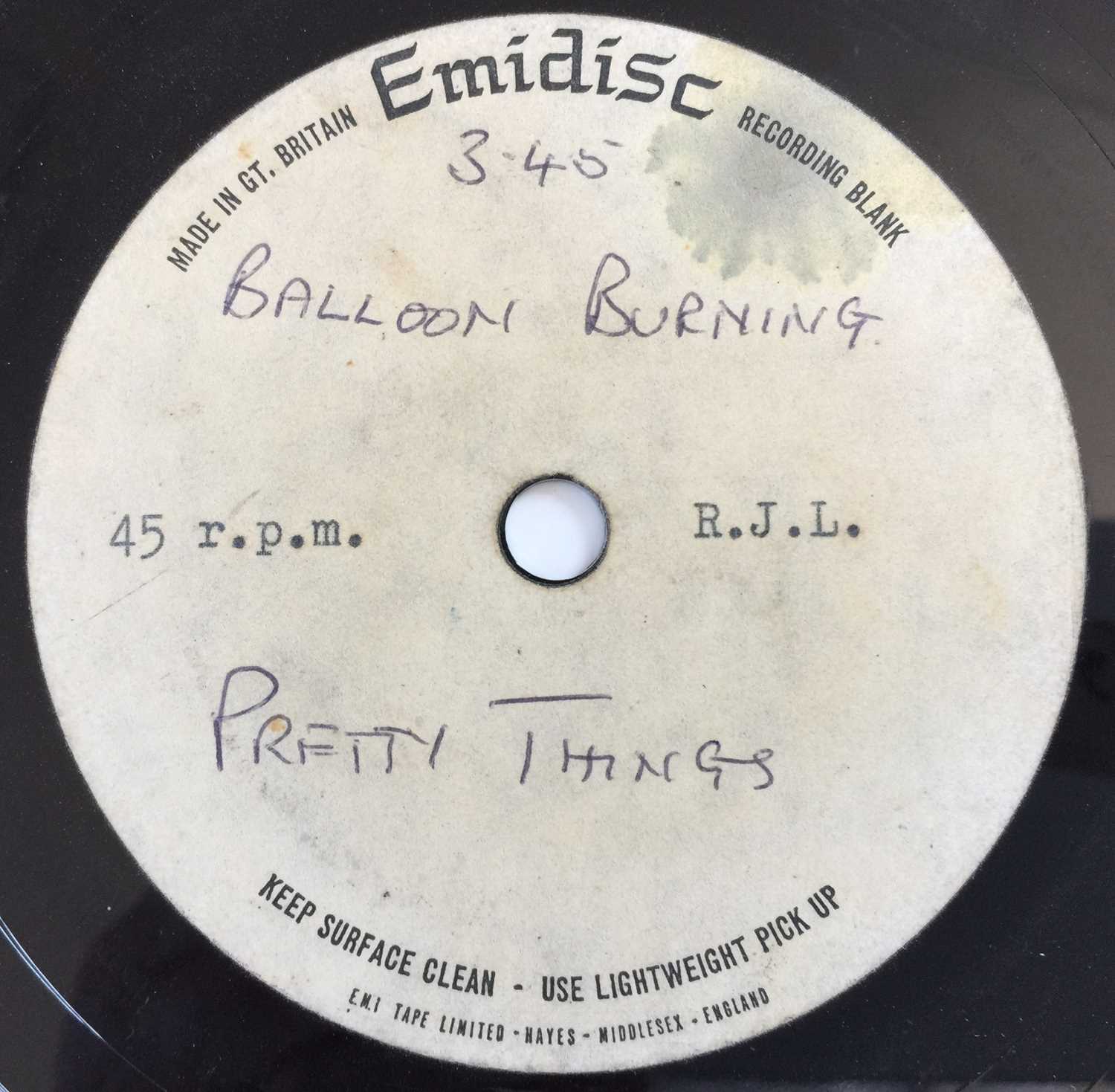 Lot 75 - THE PRETTY THINGS - BALLOON BURNING 7" (ORIGINAL UK EMIDISC RECORDING)