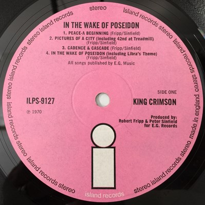 Lot 129 - KING CRIMSON - IN THE WAKE OF POSEIDON LP (UK PINK ISLAND - ILPS 9127)
