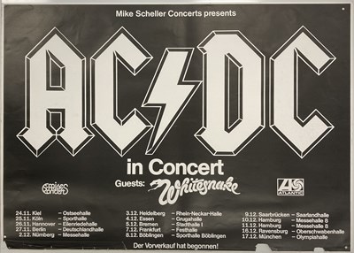 Lot 60 - AC/DC BACK IN BLACK 1980 TOUR POSTER.