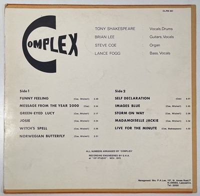Lot 88 - COMPLEX - COMPLEX LP (ORIGINAL UK SELF-RELEASED PRESSING TD 6869/CLPM 001).