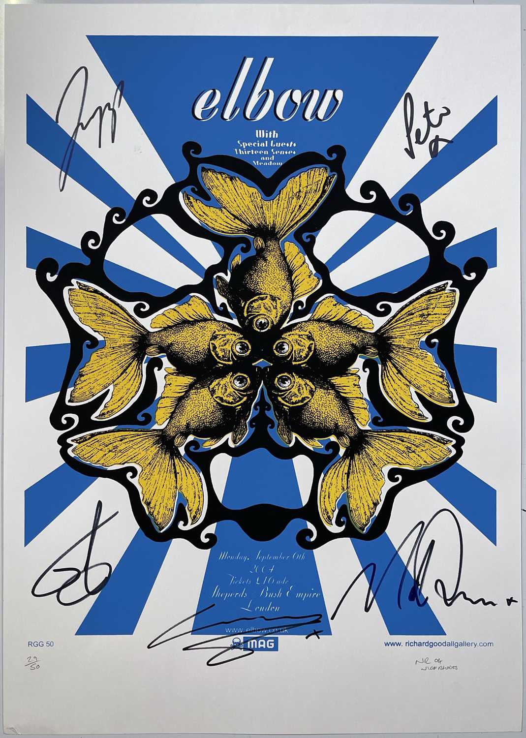 Lot 142 - ELBOW - SIGNED LIMITED EDITION LONDON CONCERT POSTER.