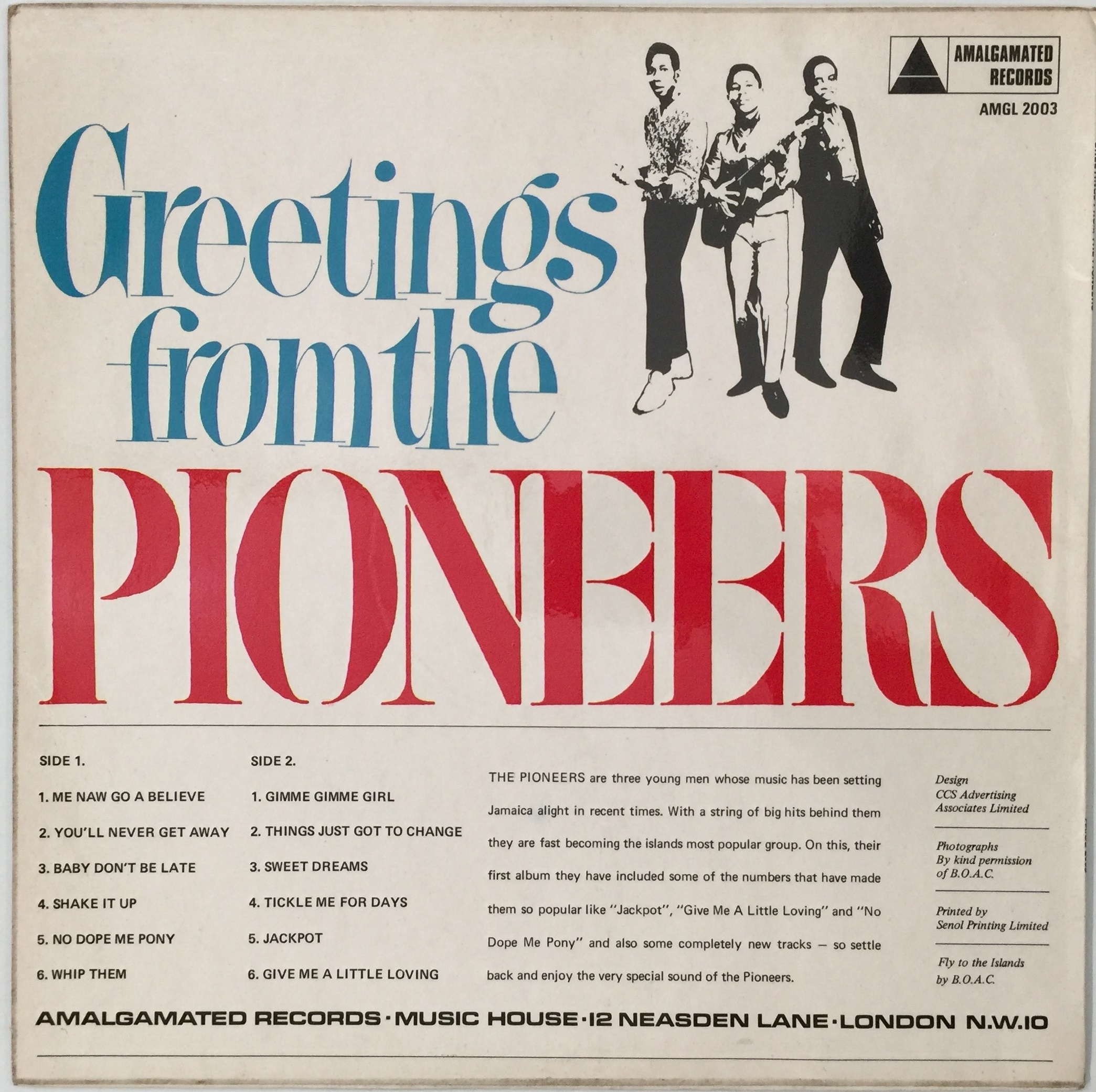 Lot 99 THE PIONEERS GREETINGS FROM THE PIONEERS LP
