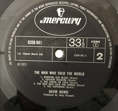 Lot 100 - DAVID BOWIE - THE MAN WHO SOLD THE WORLD LP - ORIGINAL UK 'DRESS SLEEVE' COPY (MERCURY 6338 041).