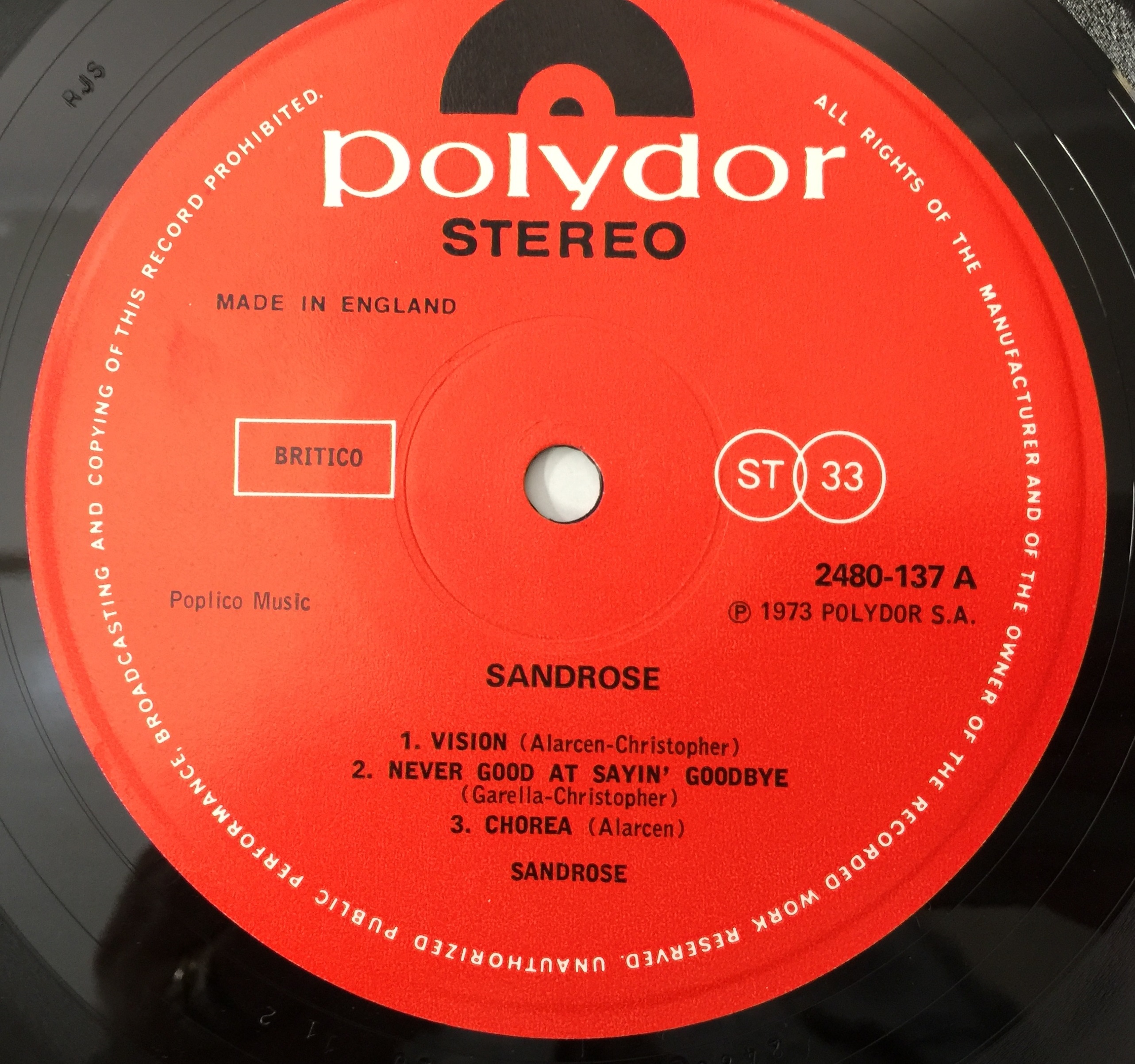 Lot 156 - SANDROSE - SANDROSE LP (UK POLYDOR - 2480