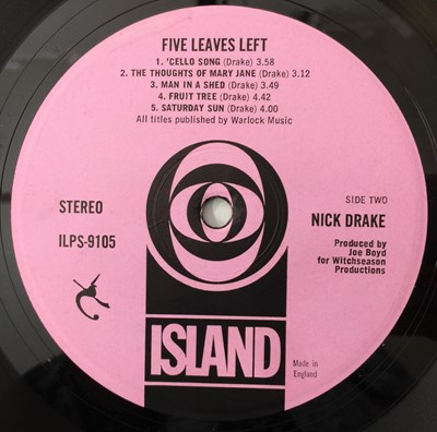 Lot 106 - NICK DRAKE - FIVE LEAVES LEFT LP (ORIGINAL UK PRESSING - ISLAND ILPS 9105).