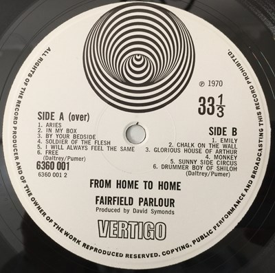 Lot 162 - FAIRFIELD PARLOUR - FROM HOME TO HOME LP (VERTIGO - LARGE SWIRL - 6360 001)