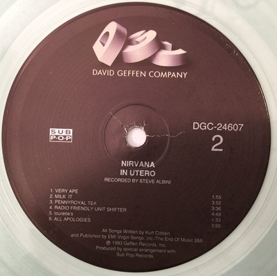 Lot 169 - NIRVANA - IN UTERO LP (US OG - CLEAR VINYL - GEFFEN DGC-24607)