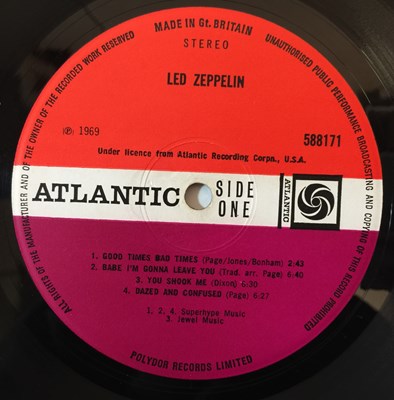 Lot 733 - Led Zeppelin - Led Zeppelin LP (First  UK Pressing - Atlantic 588171)