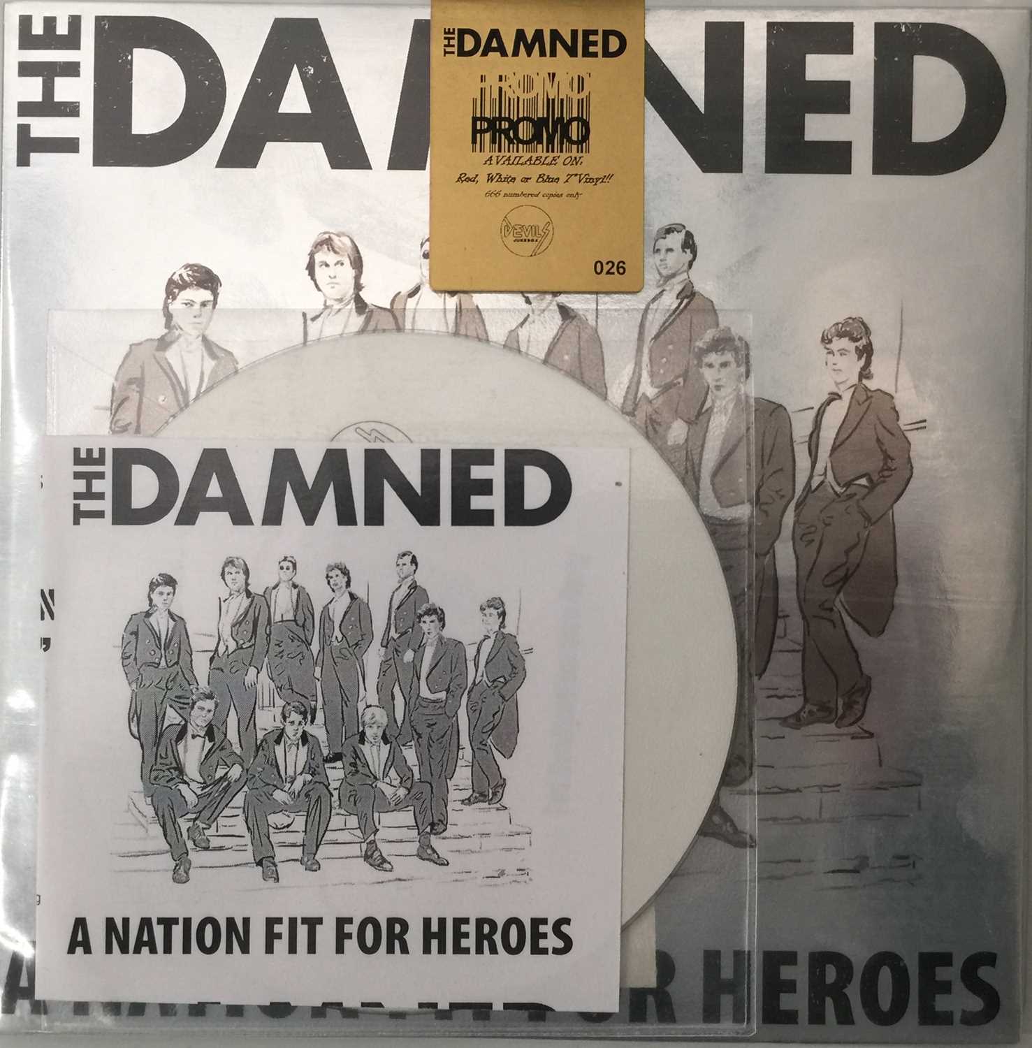 Lot 248 - THE DAMNED - A NATION FIT FOR HEROES 7" (3x 7" PROMO PRESS REVIEW PACK - DJB66644)