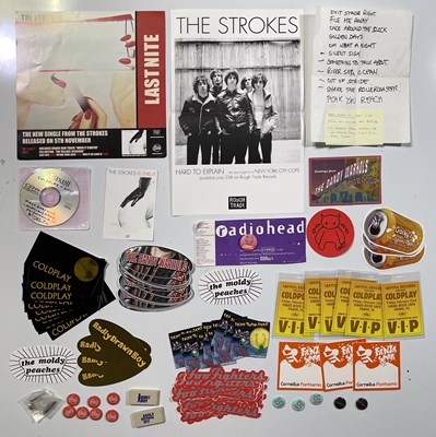 Lot 127 - 2000S INDIE - BACKSTAGE PASSES/POSTERS/BADGES/STICKERS  - COLDPLAY / STROKES / RADIOHEAD ETC.