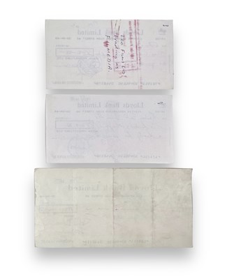 Lot 507 - QUEEN - A SET OF THREE C 1976 CHEQUES SIGNED BY THE BAND.