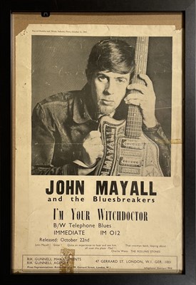 Lot 165 - JOHN MAYALL 1965 POSTER FROM RECORD RETAILER