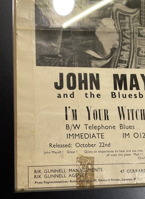 Lot 165 - JOHN MAYALL 1965 POSTER FROM RECORD RETAILER