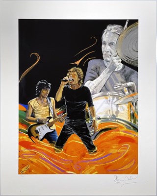 Lot 370 - RONNIE WOOD FAMOUS FLAMES SUITE - FOUR SIGNED, LIMITED EDITION PRINTS.