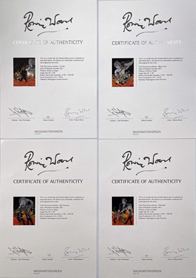 Lot 370 - RONNIE WOOD FAMOUS FLAMES SUITE - FOUR SIGNED, LIMITED EDITION PRINTS.