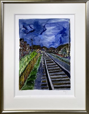 Lot 554 - BOB DYLAN - 'TRAIN TRACKS' SIGNED LIMITED EDITION PRINT.