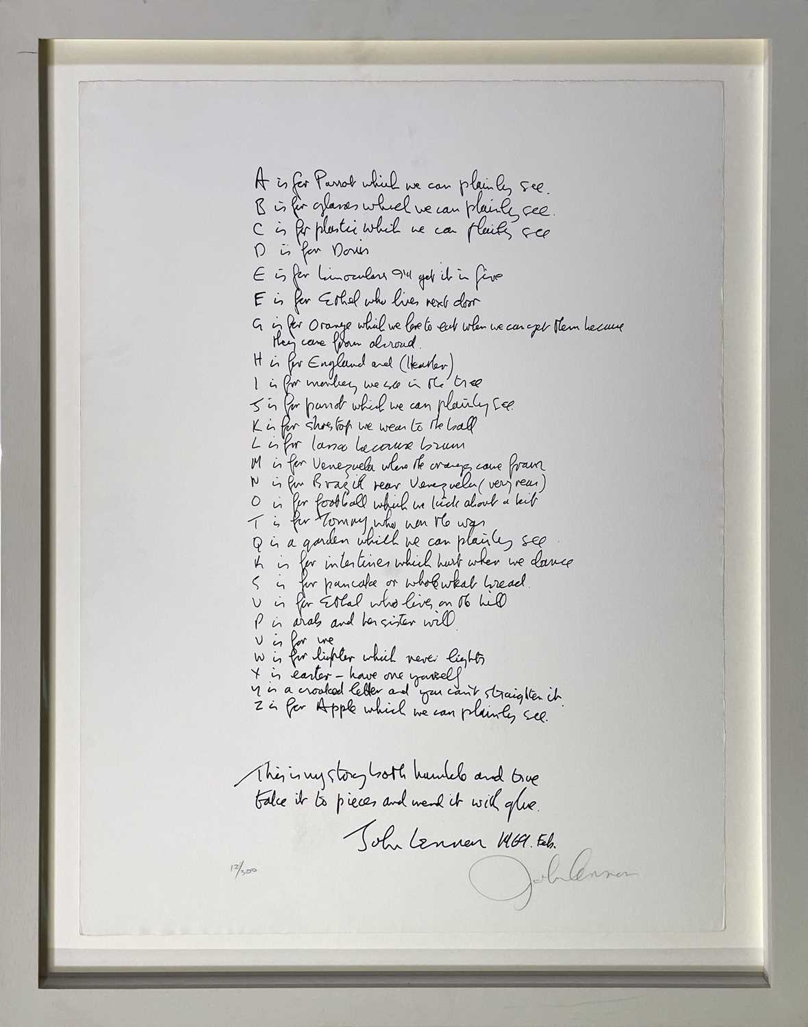 Lot 338 - JOHN LENNON - ORIGINAL SIGNED 'BAG ONE'