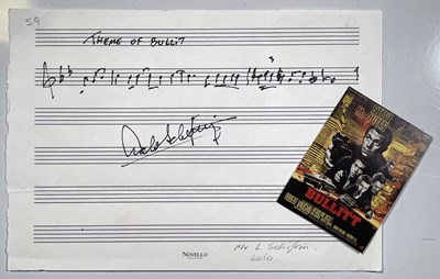 Lot 321B - LALO SHIFRIN - HANDWRITTEN AND SIGNED 'BULLIT' THEME NOTATION.