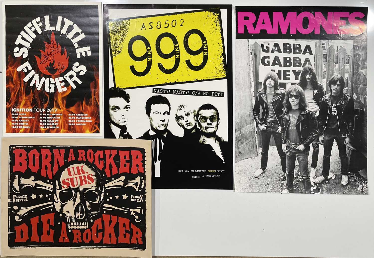 Lot 155 - PUNK / PUNK REVIVAL - POSTERS INC SOME SIGNED.