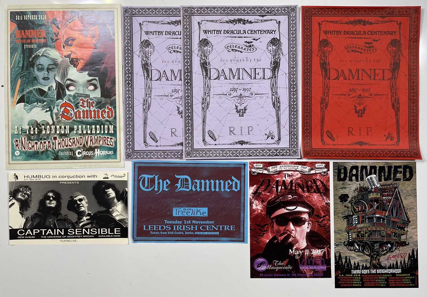 Lot 158 - THE DAMNED - POSTER COLLECTION INC SIGNED.