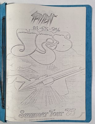 Lot 561 - YES INTEREST - CHRIS SQUIRE OWNED YES TOUR PROGRAMMES AND ITINERARY.
