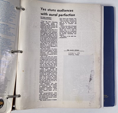 Lot 561 - YES INTEREST - CHRIS SQUIRE OWNED YES TOUR PROGRAMMES AND ITINERARY.