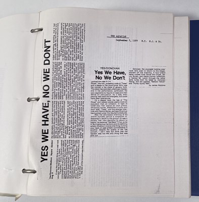 Lot 561 - YES INTEREST - CHRIS SQUIRE OWNED YES TOUR PROGRAMMES AND ITINERARY.