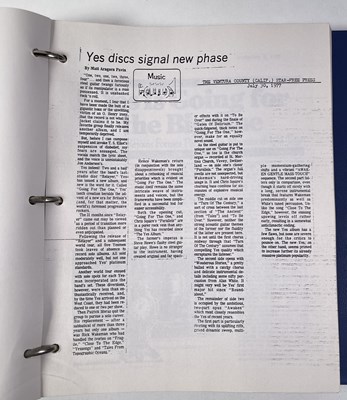 Lot 561 - YES INTEREST - CHRIS SQUIRE OWNED YES TOUR PROGRAMMES AND ITINERARY.