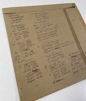 Lot 565 - YES INTEREST - CHRIS SQUIRE HANDWRITTEN CHORDS AND LYRICS FOR 'CLOSE TO THE EDGE'