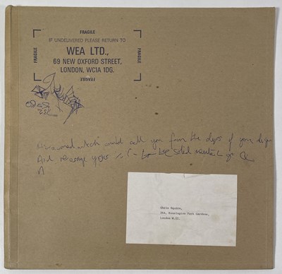 Lot 565 - YES INTEREST - CHRIS SQUIRE HANDWRITTEN CHORDS AND LYRICS FOR 'CLOSE TO THE EDGE'