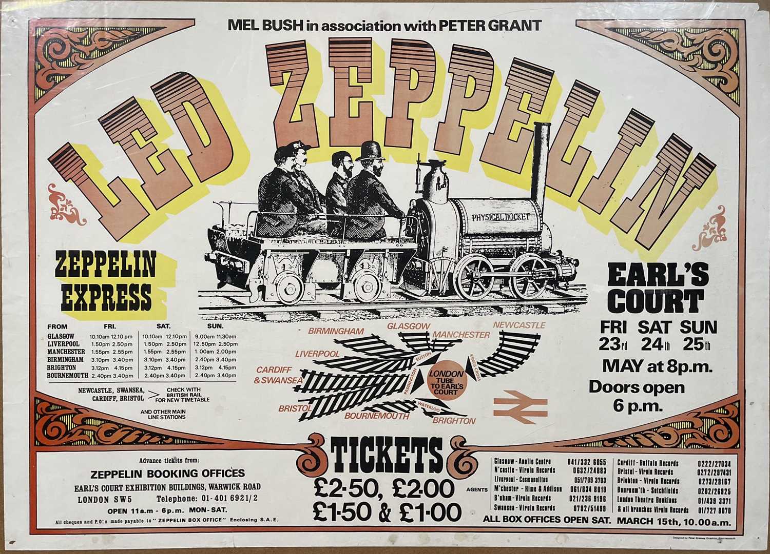 Led Zeppelin Writing Lot 224 - LED ZEPPELIN EARL'S COURT 1975 POSTER.