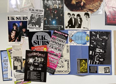 Lot 543 - UK SUBS - SIGNED POSTER AND MEMORABILIA.